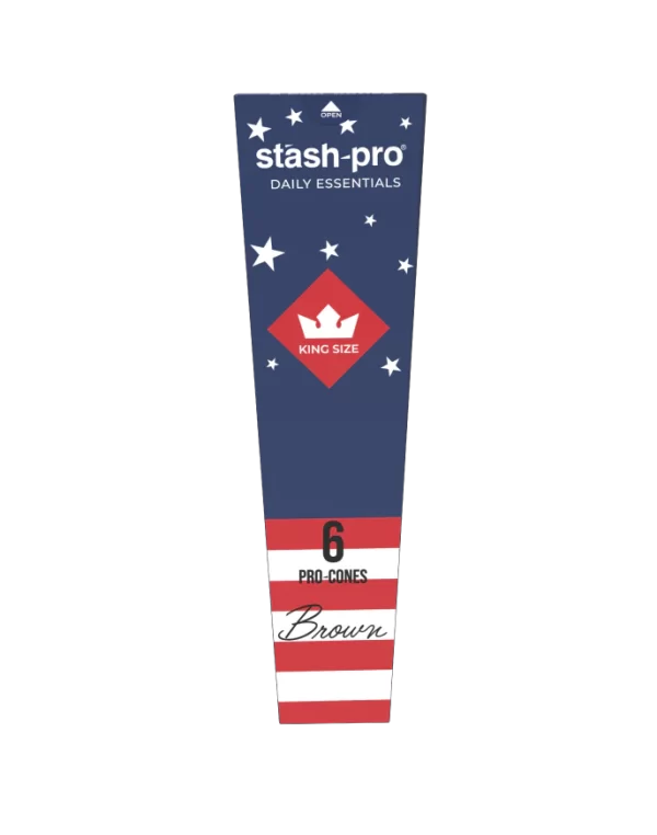 Stash-pro Brown Pre-Rolled Cones – Pack of 6