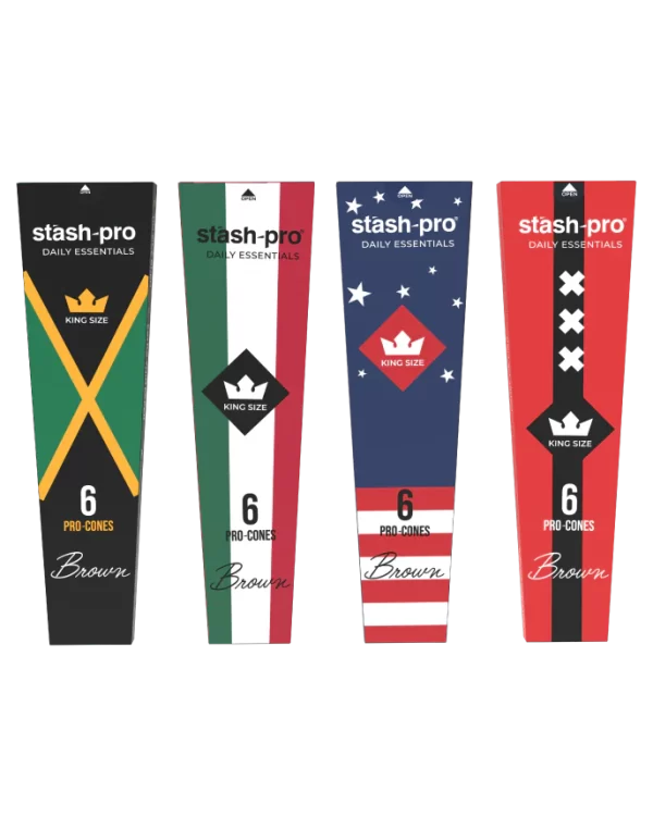 Stash-pro Brown Pre-Rolled Cones – Pack of 6